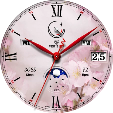 Blossom Moon Chronograph - PERSLOT Galaxy Watch Face