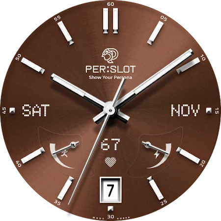 Brown Metallic Texture - PERSLOT Galaxy Watch Face