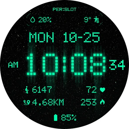 Emerald Matrix Digital - PERSLOT Galaxy Watch Face