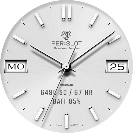 Modern Silver Minimal Watch Face - PERSLOT