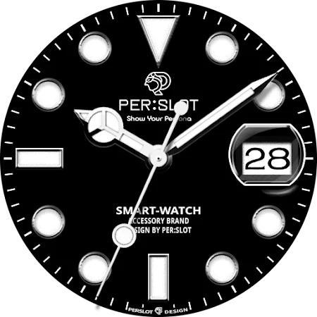 Obsidian Date Classic - PERSLOT Galaxy Watch Face