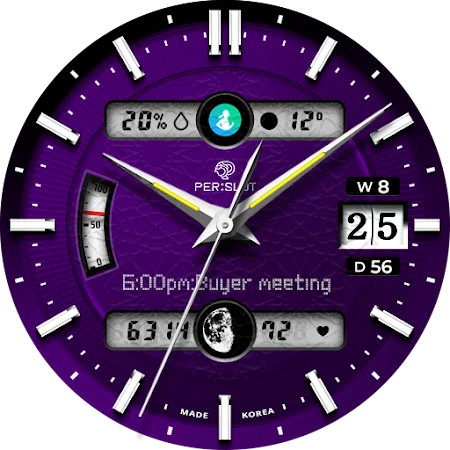 Violet Cyber Chronograph - PERSLOT Galaxy Watch Face