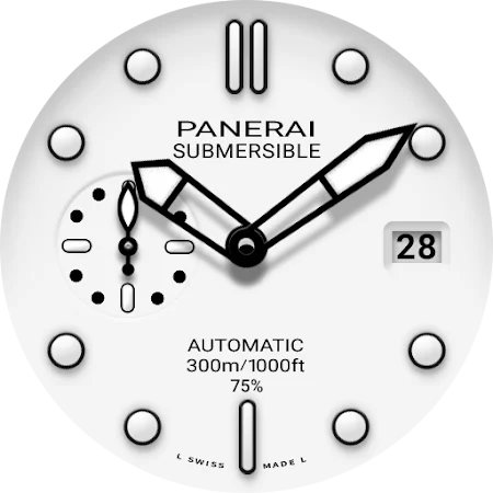 White Submersible Classic - PERSLOT Galaxy Watch Face