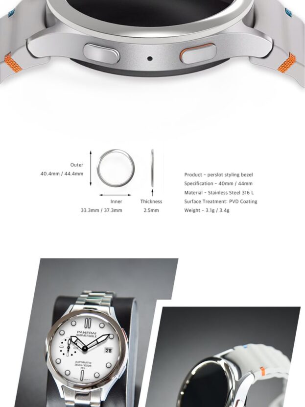 perslot-plain-bezeling-p1-glossy-silver-galaxy-watch7-watch8 퍼슬랏 플레인 베젤링 P-1 유광 실버 갤럭시워치7 갤럭시워치8 호환