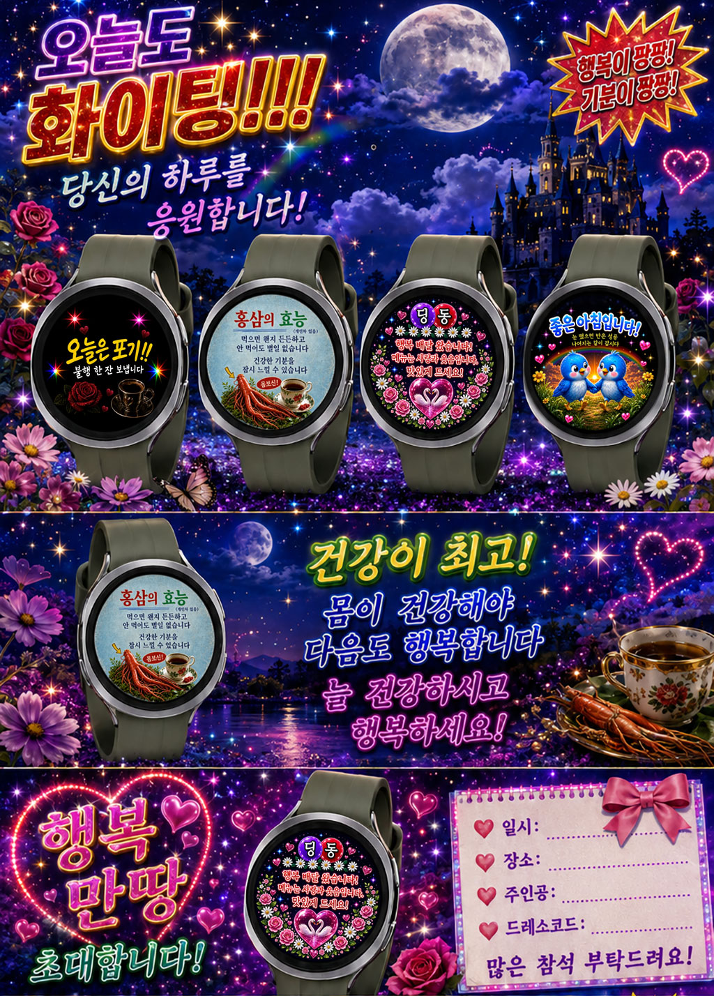 네 가지 AOD 후속 메시지를 적용한 실버 Galaxy Watch7 컬렉션