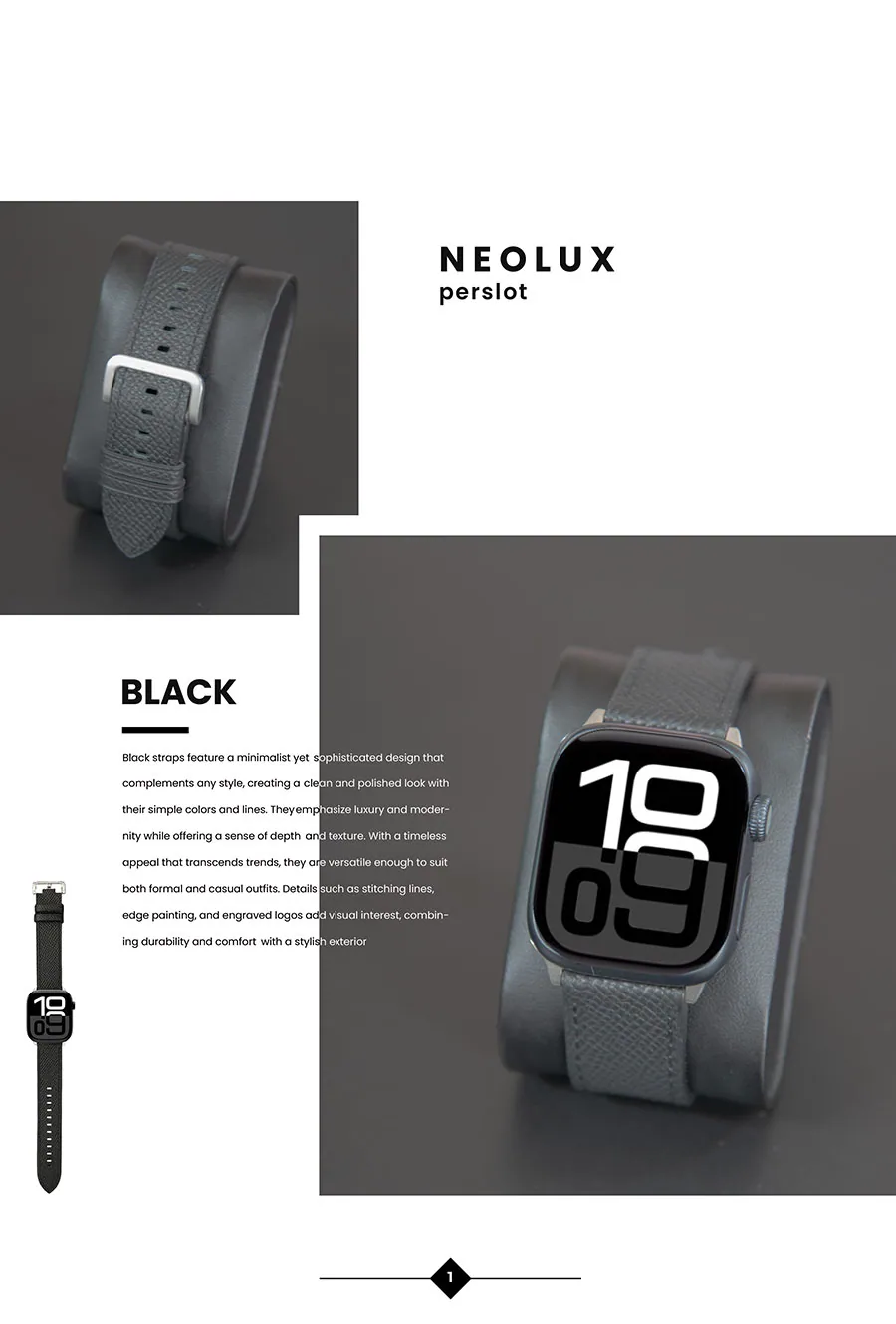 비건 레더 골드브라운 · 애플워치10 42mm 상세 안내 6