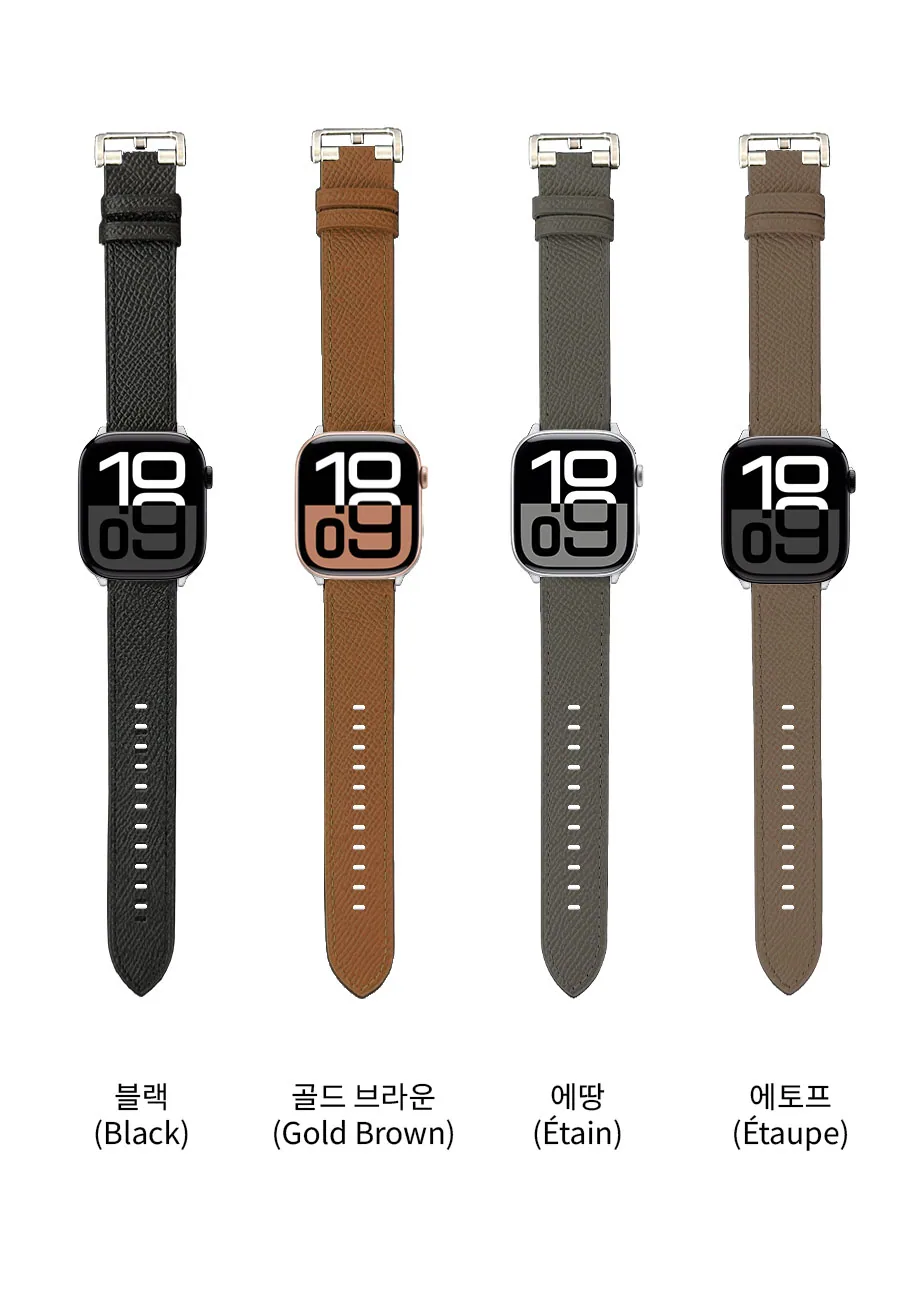 비건 레더 골드브라운 · 애플워치10 42mm 상세 안내 5