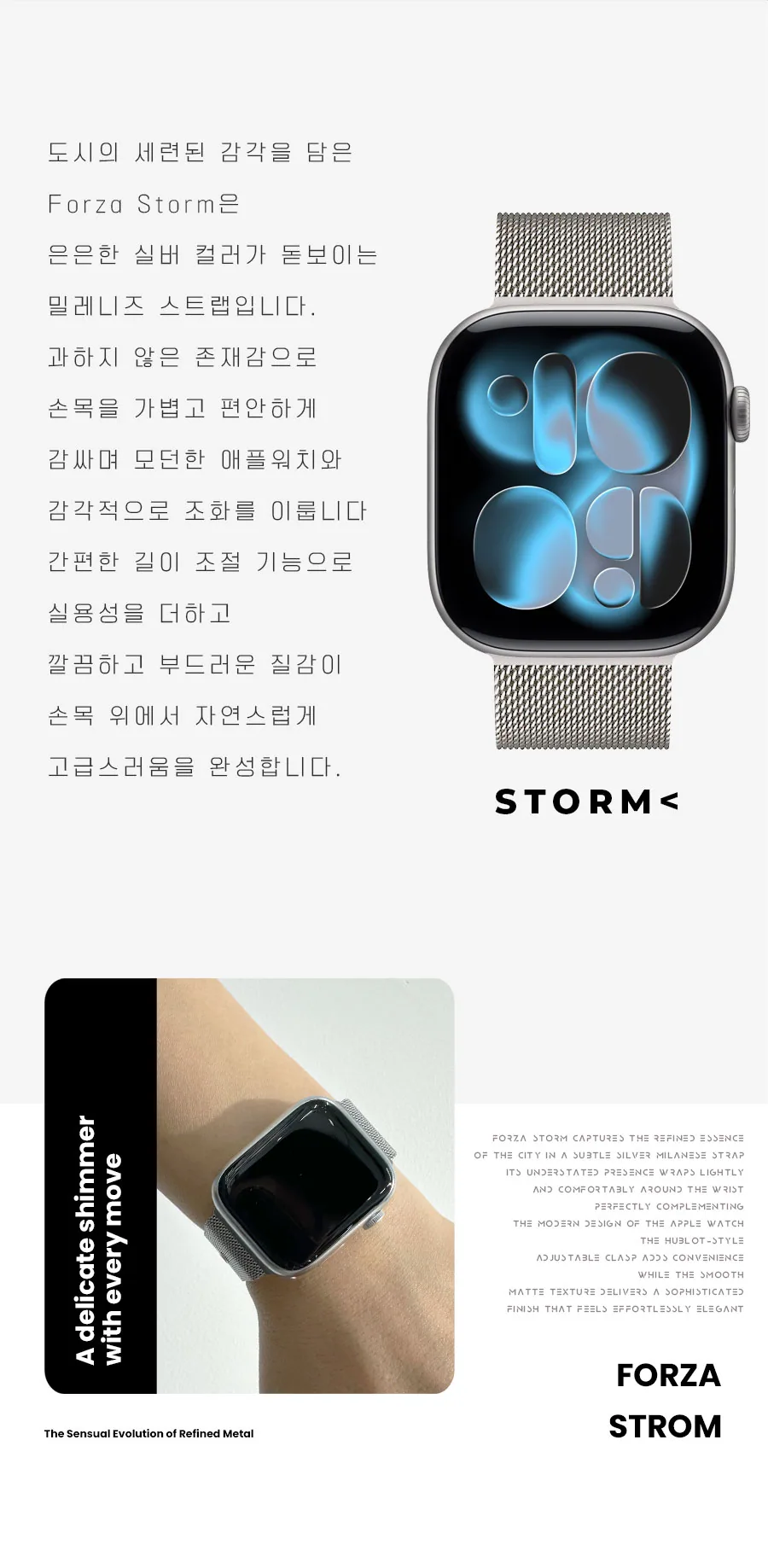 포르차 스톰 실버 · 애플워치 22mm 상세 안내 2